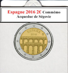 La collection d'euros d'Espagne de 2016 propose une pièce commémorative de 2€ dédiée à l'aqueduc de Ségovie. Cette édition spéciale met en valeur l'architecture romaine emblématique, captivant les collectionneurs par son design historique et son importance culturelle, enrichissant la numismatique espagnole par sa rareté et son attrait artistique.
