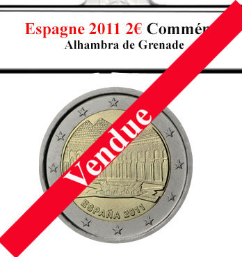 La collection d'euros d'Espagne propose une pièce commémorative de 2€ datant de 2011, dédiée à l'Alhambra de Grenade. Cette édition spéciale célèbre l'architecture mauresque emblématique de l'Espagne, captivant les collectionneurs par son design artistique et son importance historique, enrichissant ainsi la numismatique espagnole.