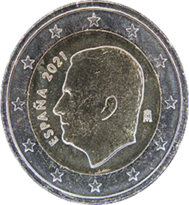 La collection d'euros d'Espagne de 2021 présente une pièce officielle de 2€ avec l'effigie de Philippe VI, état neuf. Cette édition honore la royauté espagnole, captivant les collectionneurs par son design contemporain et son importance historique, enrichissant la numismatique par sa rareté et sa valeur symbolique.