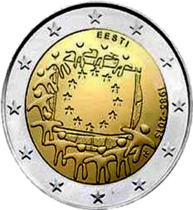 Lors d'une brocante, j'ai découvert une collection d'euros captivante, incluant la pièce estonienne de 2 euros de 2015 commémorant les 30 ans du drapeau européen. Neuve et éclatante, elle symbolisait l'unité européenne. Une caméra vintage, une radio ancienne et un livre rare sur l'Europe complétaient ce trésor historique.
