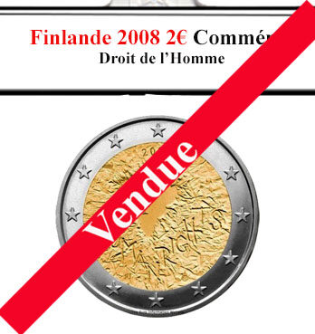 Finlande 2008 2€ Commémoratif Droit de l'Homme Pièce neuve jamais circulée
